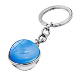 Maxbell Metal Gem Cabochon Keychain Split Rings Fashion Keyring Key Chain Decors C