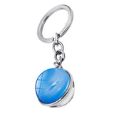 Maxbell Metal Gem Cabochon Keychain Split Rings Fashion Keyring Key Chain Decors C