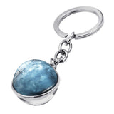 Maxbell Metal Gem Cabochon Keychain Split Rings Fashion Keyring Key Chain Decors J