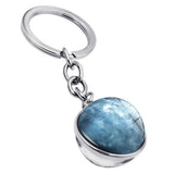 Maxbell Metal Gem Cabochon Keychain Split Rings Fashion Keyring Key Chain Decors J