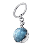 Maxbell Metal Gem Cabochon Keychain Split Rings Fashion Keyring Key Chain Decors J