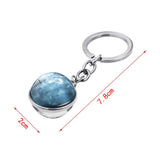 Maxbell Metal Gem Cabochon Keychain Split Rings Fashion Keyring Key Chain Decors J