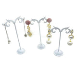 Maxbell 3x Iron T Bar Earring Necklace Jewelry Display Stand Rack White-Wave