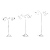 Maxbell 3x Iron T Bar Earring Necklace Jewelry Display Stand Rack White-Wave