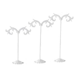 Maxbell 3x Iron T Bar Earring Necklace Jewelry Display Stand Rack White-Wave