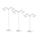 Maxbell 3x Iron T Bar Earring Necklace Jewelry Display Stand Rack White-Wave