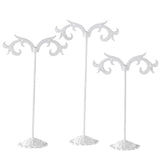 Maxbell 3x Iron T Bar Earring Necklace Jewelry Display Stand Rack White-Wave