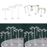 Maxbell 3x Iron T Bar Earring Necklace Jewelry Display Stand Rack White-Wave