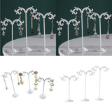 Maxbell 3x Iron T Bar Earring Necklace Jewelry Display Stand Rack White-Wave