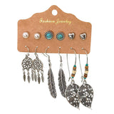 Maxbell 6 Pairs Fashion Earrings Women Boho Dangle Drop Earring Cute Moon Star C