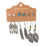Maxbell 6 Pairs Fashion Earrings Women Boho Dangle Drop Earring Cute Moon Star C
