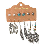 Maxbell 6 Pairs Fashion Earrings Women Boho Dangle Drop Earring Cute Moon Star C