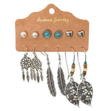 Maxbell 6 Pairs Fashion Earrings Women Boho Dangle Drop Earring Cute Moon Star C
