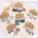 Maxbell 6 Pairs Fashion Earrings Women Boho Dangle Drop Earring Cute Moon Star C