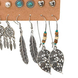 Maxbell 6 Pairs Fashion Earrings Women Boho Dangle Drop Earring Cute Moon Star C