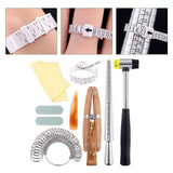 Maxbell 12 Pieces Jewelry Making Tool Measuring Stick Mandrel Ring Sizer Gauge Kit