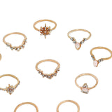 Maxbell 10pcs Set Boho Women Stack Knuckle Ring Mid Finger Tip Rings Set Jewelry