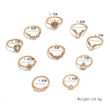 Maxbell 10pcs Set Boho Women Stack Knuckle Ring Mid Finger Tip Rings Set Jewelry