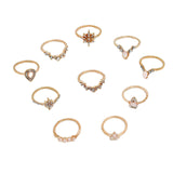 Maxbell 10pcs Set Boho Women Stack Knuckle Ring Mid Finger Tip Rings Set Jewelry