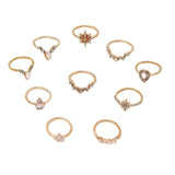 Maxbell 10pcs Set Boho Women Stack Knuckle Ring Mid Finger Tip Rings Set Jewelry