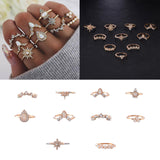 Maxbell 10pcs Set Boho Women Stack Knuckle Ring Mid Finger Tip Rings Set Jewelry