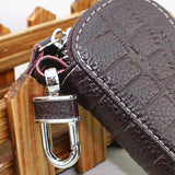 Leather Keychain Unisex Holder Case Cowhide Car Key Chain Organizer Coffee