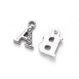 Maxbell A-Z Letter Charms Alphabet Beads DIY Earring Bracelets Gift for Women Silver