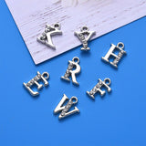 Maxbell A-Z Letter Charms Alphabet Beads DIY Earring Bracelets Gift for Women Silver