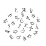 Maxbell A-Z Letter Charms Alphabet Beads DIY Earring Bracelets Gift for Women Silver