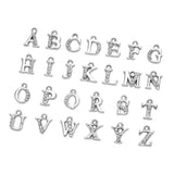 Maxbell A-Z Letter Charms Alphabet Beads DIY Earring Bracelets Gift for Women Silver