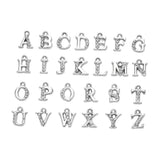 Maxbell A-Z Letter Charms Alphabet Beads DIY Earring Bracelets Gift for Women Silver