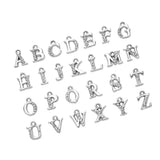 Maxbell A-Z Letter Charms Alphabet Beads DIY Earring Bracelets Gift for Women Silver
