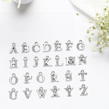 Maxbell A-Z Letter Charms Alphabet Beads DIY Earring Bracelets Gift for Women Silver