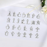 Maxbell A-Z Letter Charms Alphabet Beads DIY Earring Bracelets Gift for Women Silver