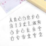 Maxbell A-Z Letter Charms Alphabet Beads DIY Earring Bracelets Gift for Women Silver