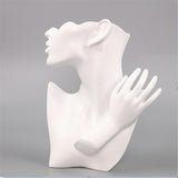 Maxbell Resin Jewelry Mannequin Bust Display for Necklace Earring Women Girls White