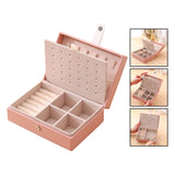 Maxbell Jewelry Box Waterproof Portable with Hanging Hooks Velvet for Earrings Pink