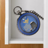Maxbell Quartz Pocket Watch Musical Movement Retro for Graduation Son Blue Elephant