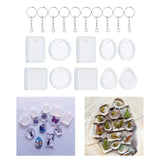 Maxbell 20Pcs DIY Keychain Pendant Casting Silicone Mould Kit 5 Styles Earring