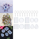 Maxbell 20Pcs DIY Keychain Pendant Casting Silicone Mould Kit 5 Styles Earring