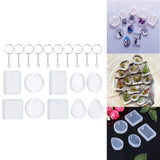 Maxbell 20Pcs DIY Keychain Pendant Casting Silicone Mould Kit 5 Styles Earring