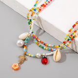 Maxbell Bohemian Pendant Starfish Shell Multilayer for Beach Summer Holiday Mother