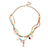Maxbell Bohemian Pendant Starfish Shell Multilayer for Beach Summer Holiday Mother