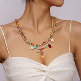 Maxbell Bohemian Pendant Starfish Shell Multilayer for Beach Summer Holiday Mother