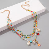 Maxbell Bohemian Pendant Starfish Shell Multilayer for Beach Summer Holiday Mother