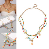 Maxbell Bohemian Pendant Starfish Shell Multilayer for Beach Summer Holiday Mother