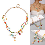 Maxbell Bohemian Pendant Starfish Shell Multilayer for Beach Summer Holiday Mother