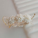 Maxbell Artificial Pearl Hair Clamps Hair Clips Hairpins Sturdy Decorative champagne