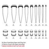 Maxbell 54Pieces Acrylic Ear Stretching Kit 14G-00G Expander Kit Spiral Tunnels Purple