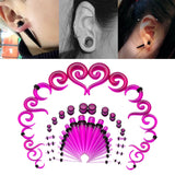 Maxbell 54Pieces Acrylic Ear Stretching Kit 14G-00G Expander Kit Spiral Tunnels Purple